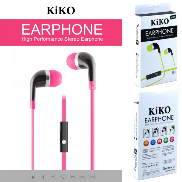 Wholesale KIKO 881 Stereo Earphone Headset with Mic (881 Hot Pink)